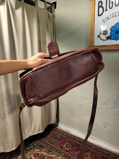 Vintage Cognac Leather Messenger Bag