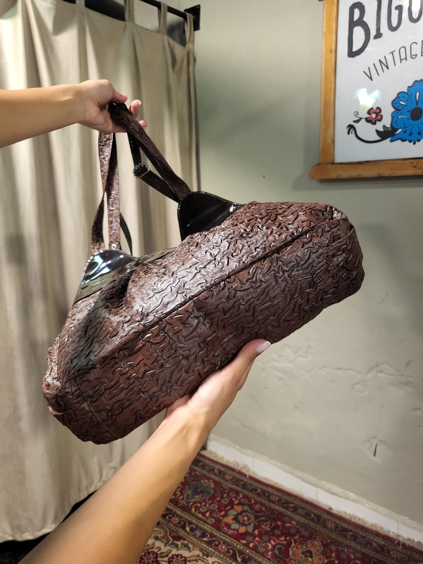 Y2K Chocolate Textured Shoulder Bag