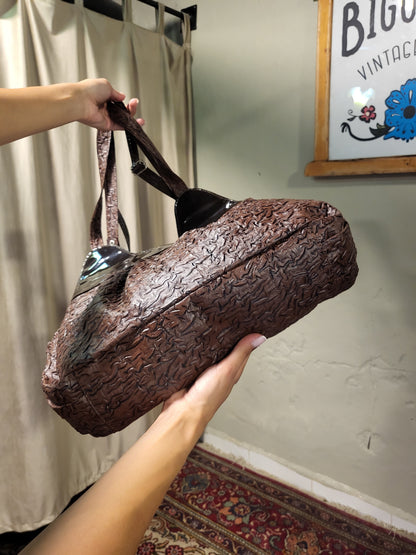 Y2K Chocolate Textured Shoulder Bag