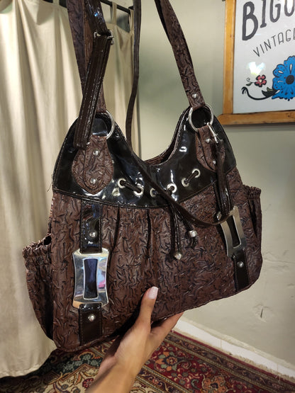 Y2K Chocolate Textured Shoulder Bag