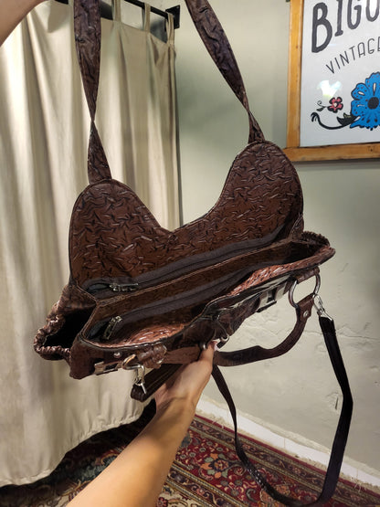 Y2K Chocolate Textured Shoulder Bag