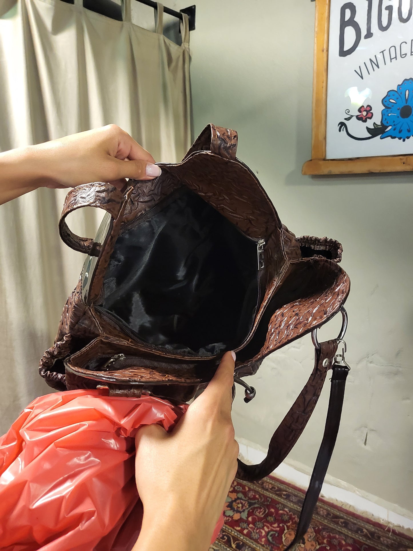 Y2K Chocolate Textured Shoulder Bag