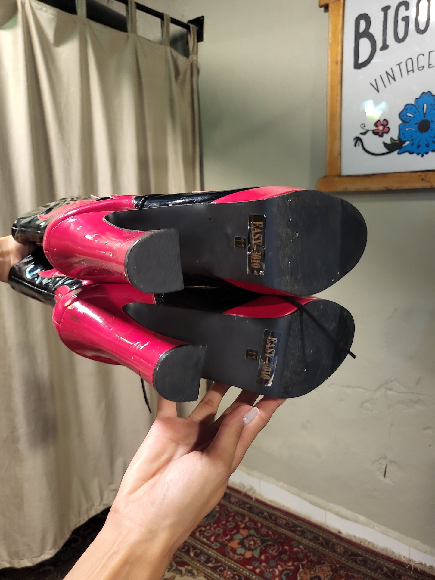 Y2K Flame Platform Lace-Up Boots