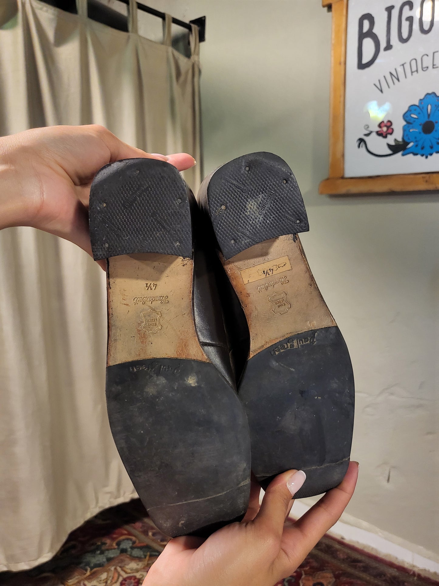 Leather Block Heel Loafers