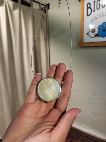 Mother of Pearl Disc Collar Necklace