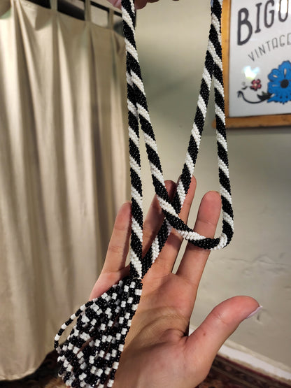 Bohemian Spiral Beaded Tassel Necklace