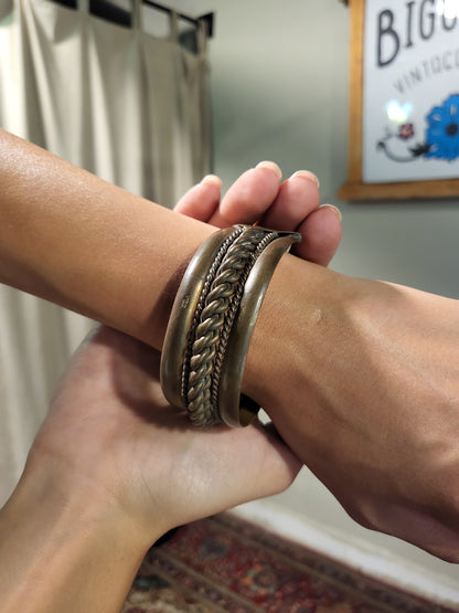 1980s Artisan Chain Cuff Bracelet