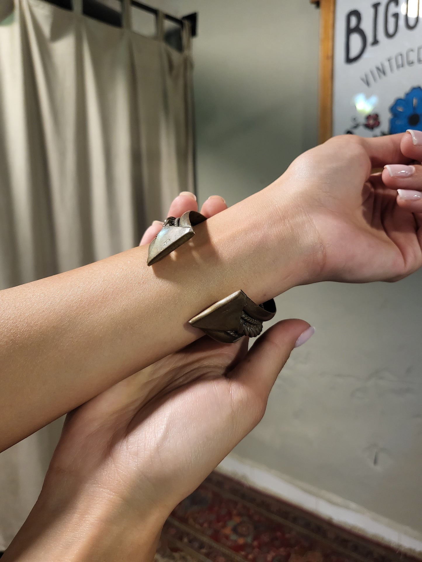 1980s Artisan Chain Cuff Bracelet