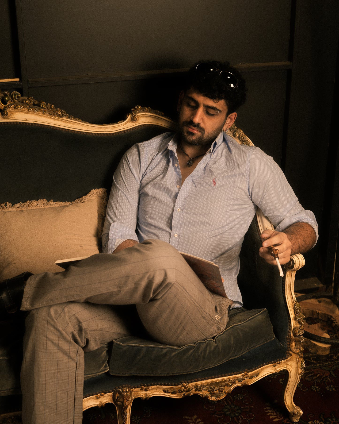 Polo Ralph Lauren Light Blue Micro-Dot Shirt