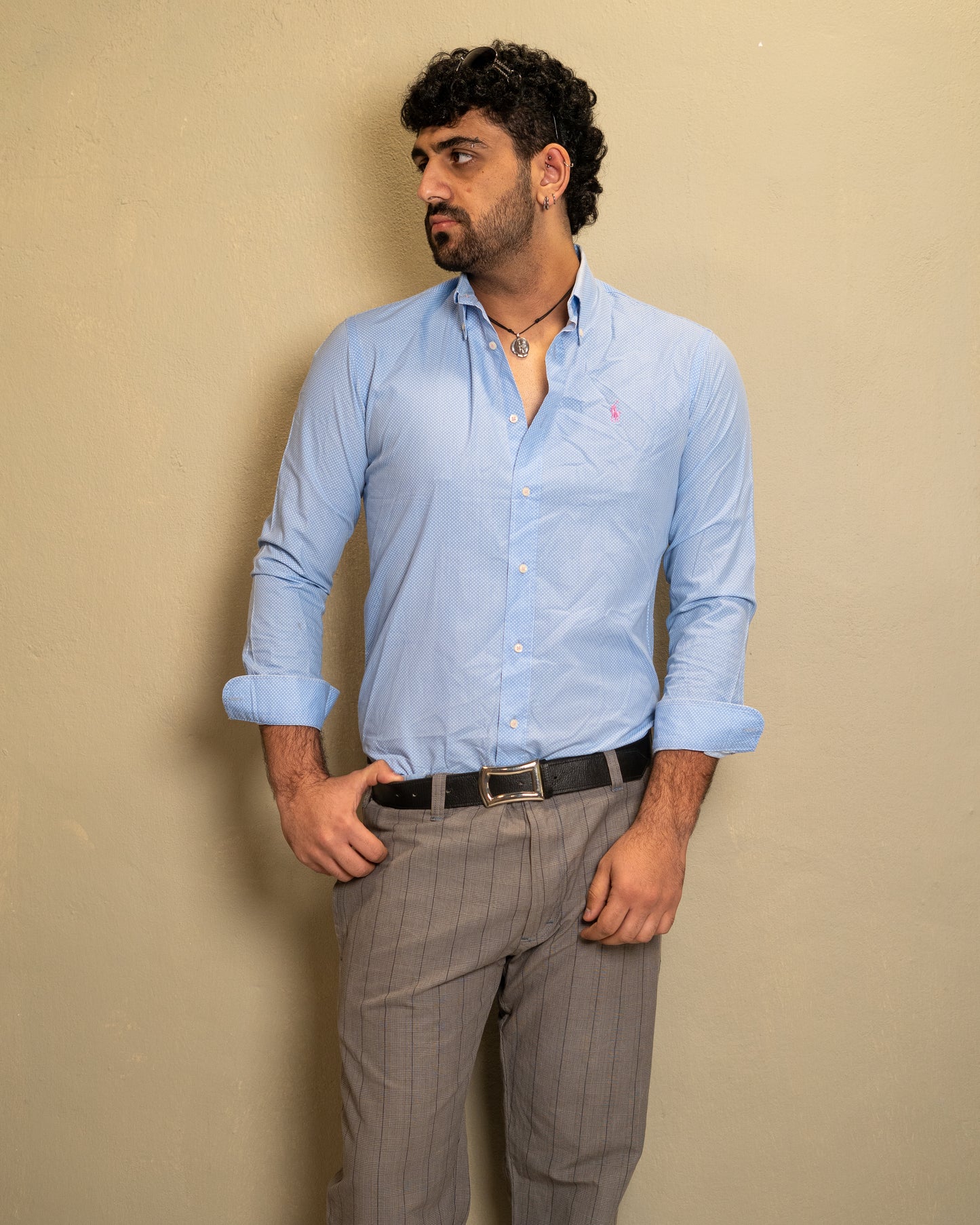 Polo Ralph Lauren Light Blue Micro-Dot Shirt