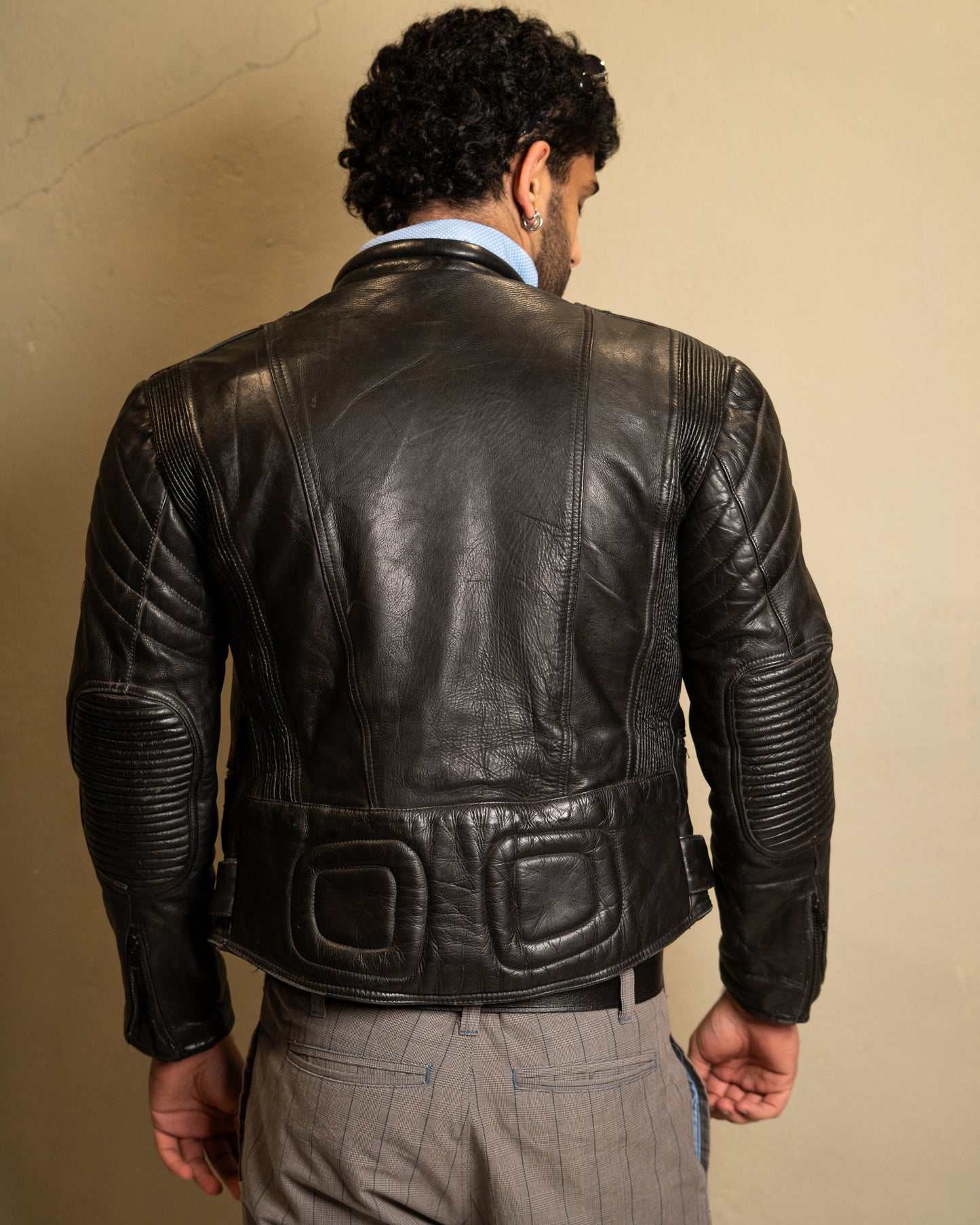 Black Quilted Leather Biker Jacket