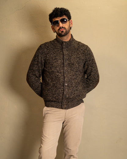 Massimo Dutti Knit Cardigan with Elbow Patches