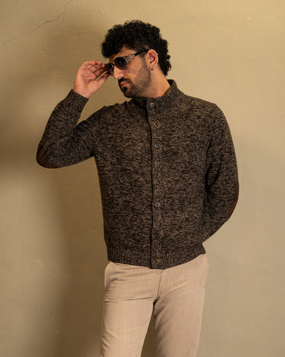 Massimo Dutti Knit Cardigan with Elbow Patches