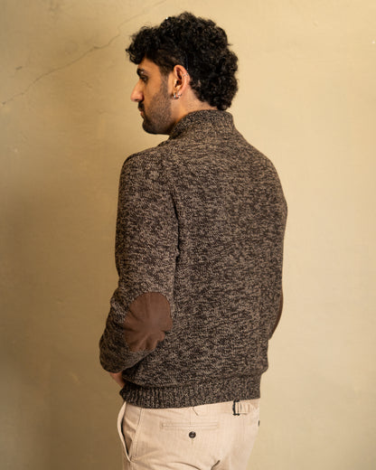 Massimo Dutti Knit Cardigan with Elbow Patches