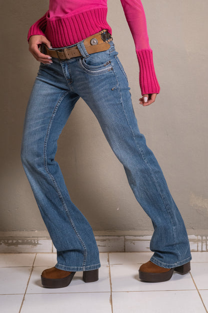 Low-Rise Bootcut Denim Jeans