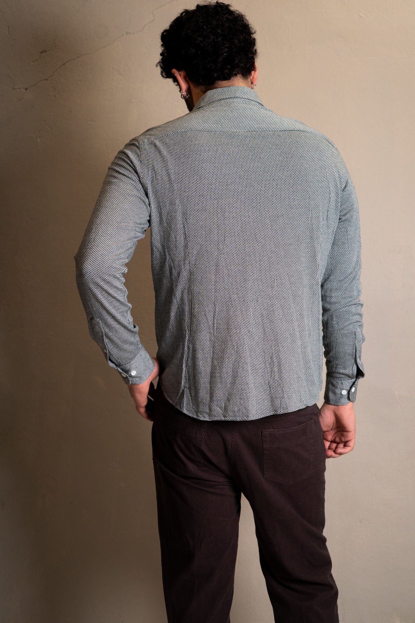 Massimo Dutti Micro-Print Button-Up Shirt