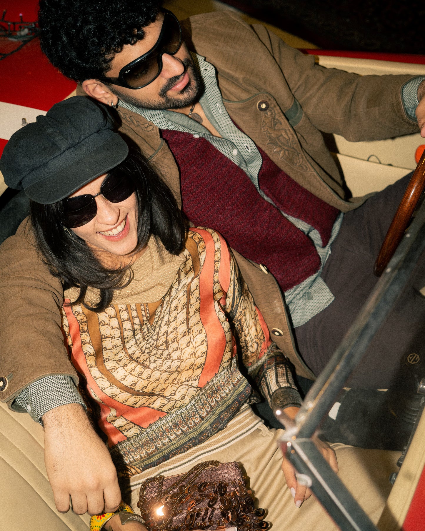 Burgundy Wool Knit Scarf