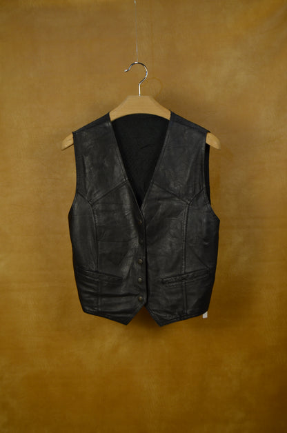 Vintage Black Leather Vest