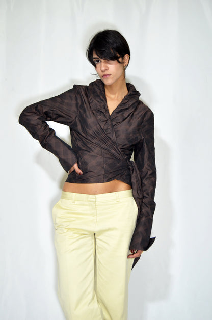 Brown "Cache-coeur" Vintage Top