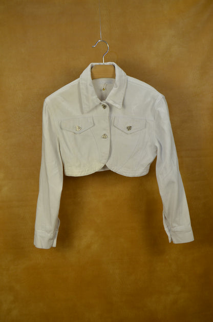 White Cropped Jacket