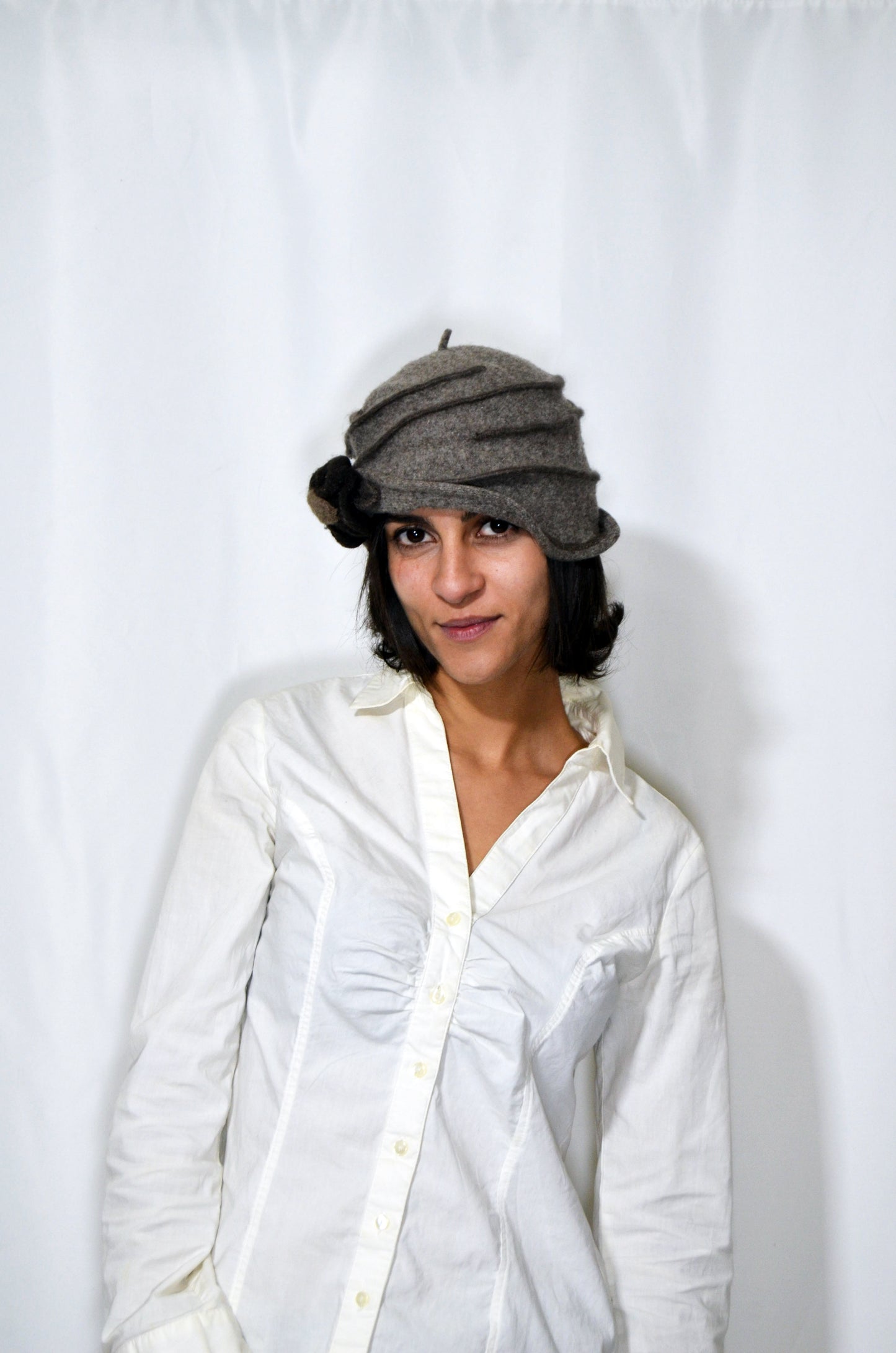 Brown/Grey Wool Vintage Hat