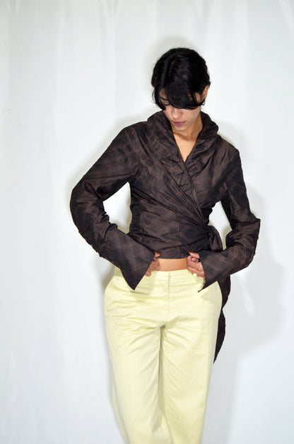 Brown "Cache-coeur" Vintage Top
