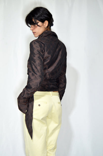 Brown "Cache-coeur" Vintage Top