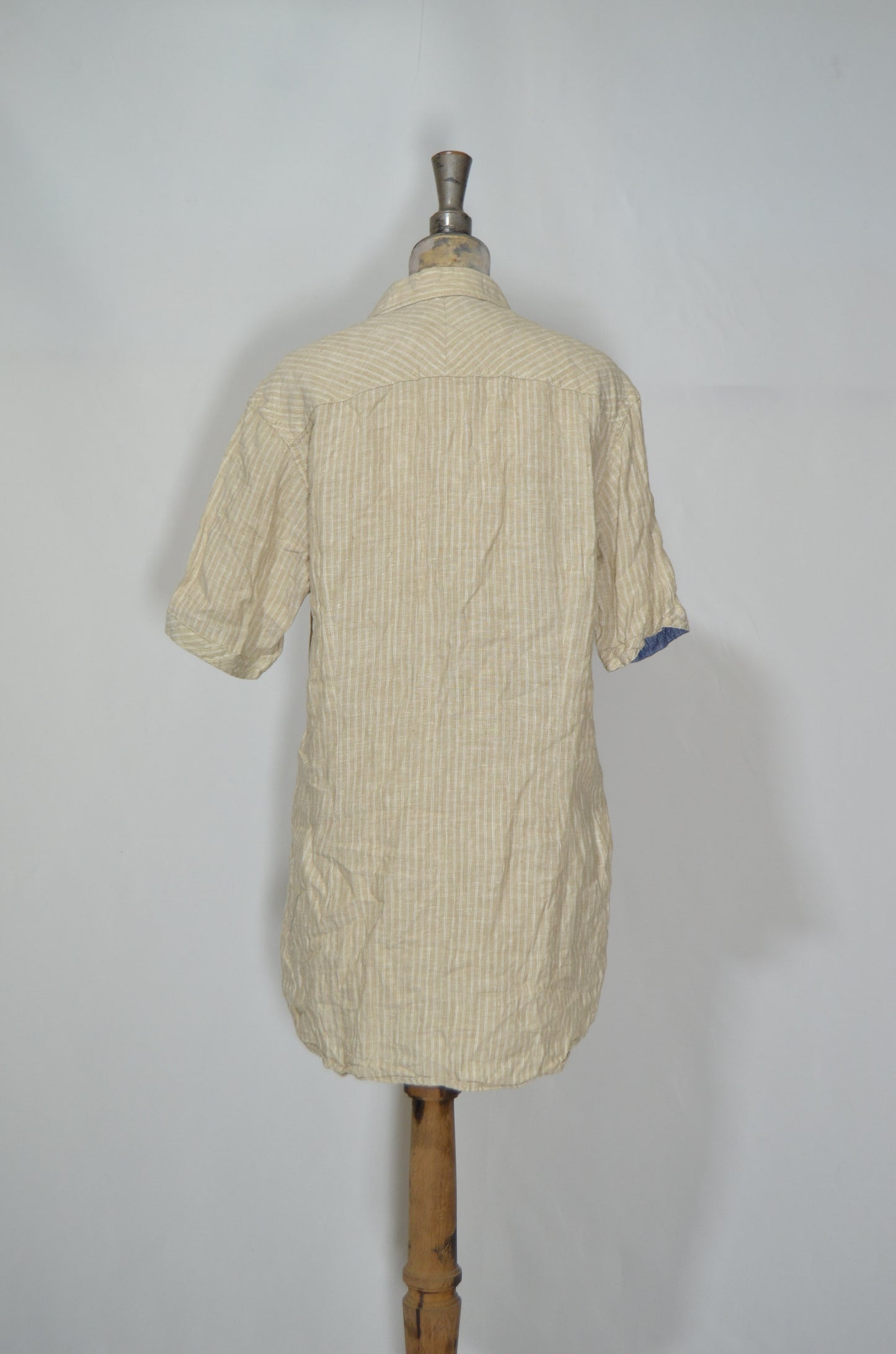 Beige 100% Linen Loose Shirt