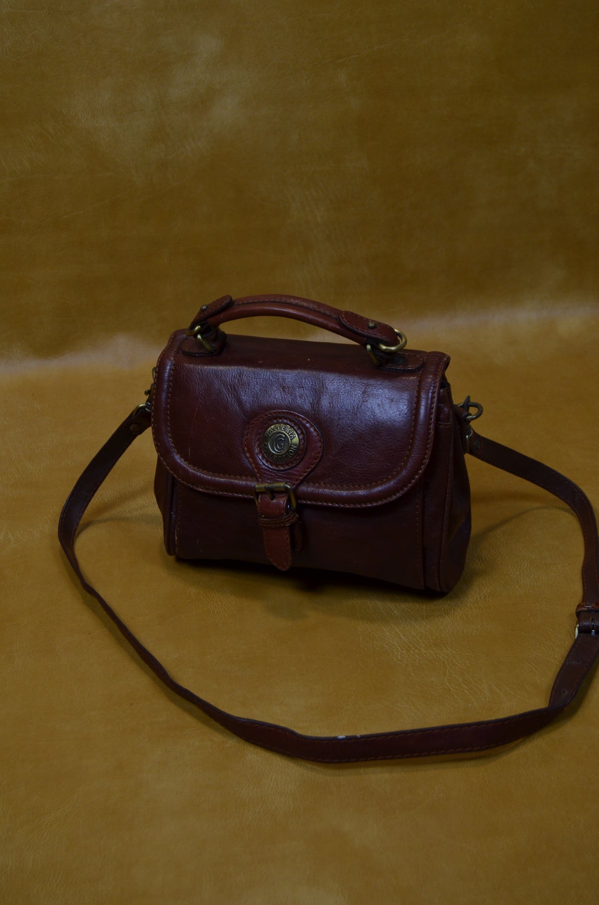 Vintage Burgundy Leather Satchel Bag