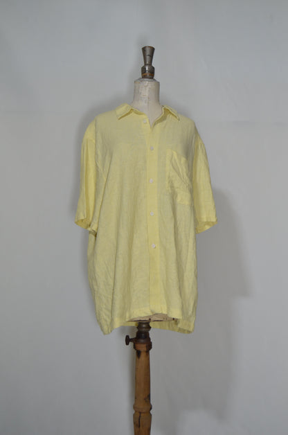 Yellow 100% Linen Soft Shirt