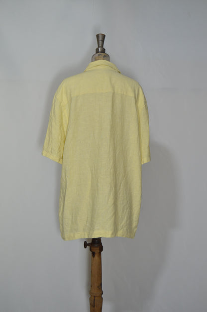 Yellow 100% Linen Soft Shirt