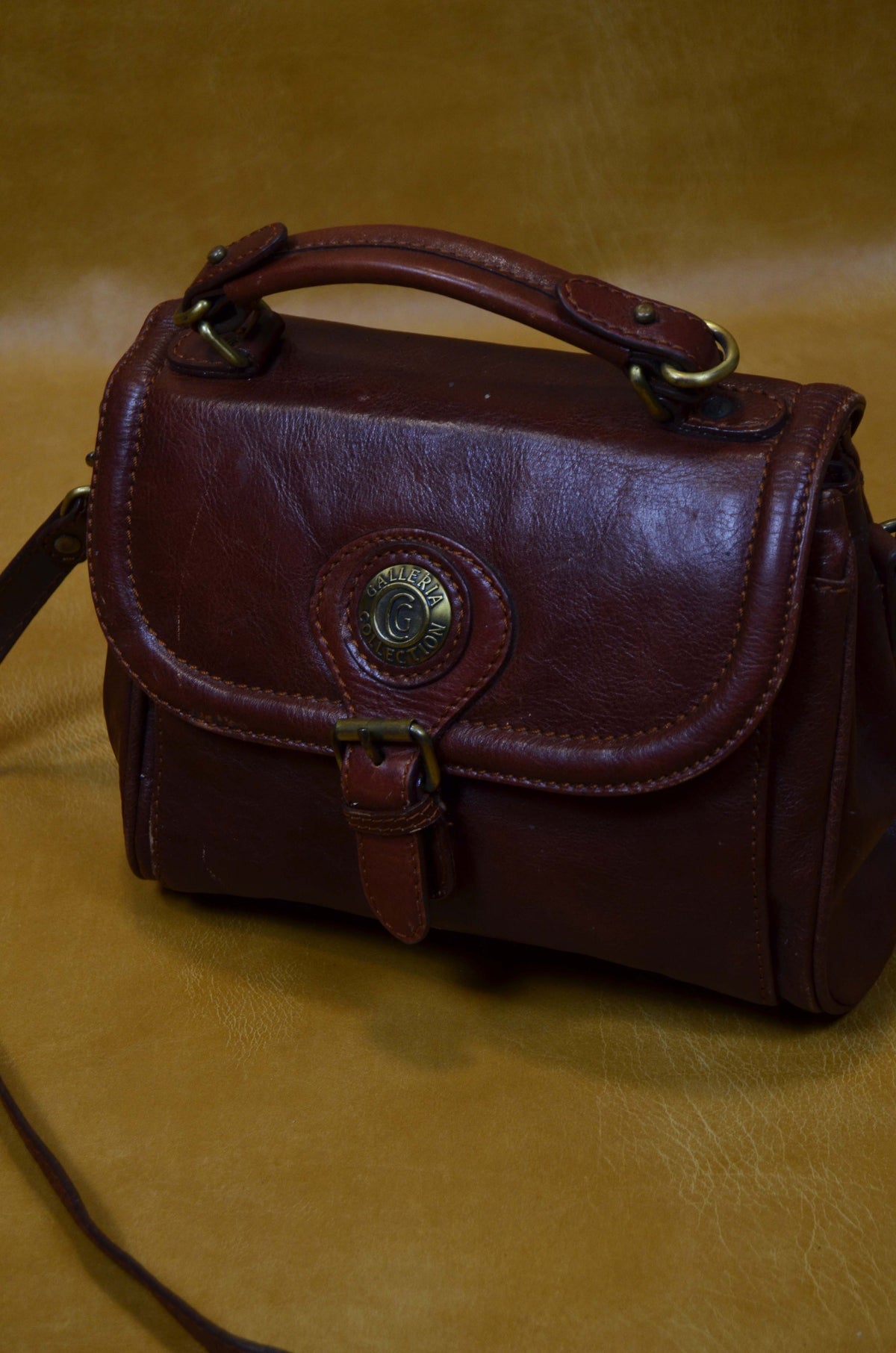 Vintage Burgundy Leather Satchel Bag