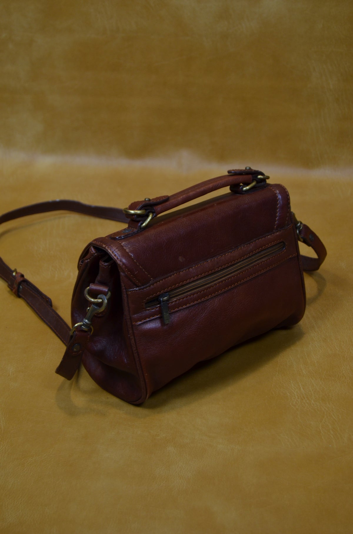 Vintage Burgundy Leather Satchel Bag