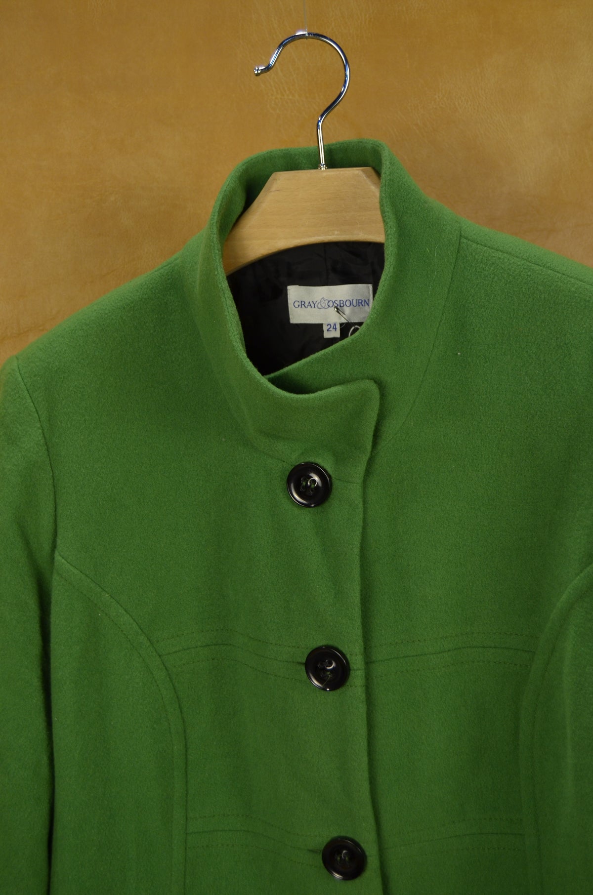 Green Wool & Cashmere Coat