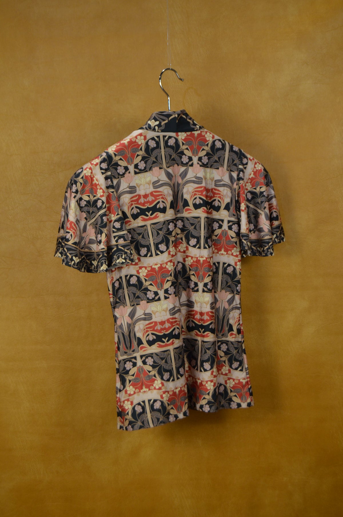 Vintage Art Nouveau Floral Print Blouse