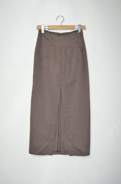 Brown Straight Cut Maxi Skirt