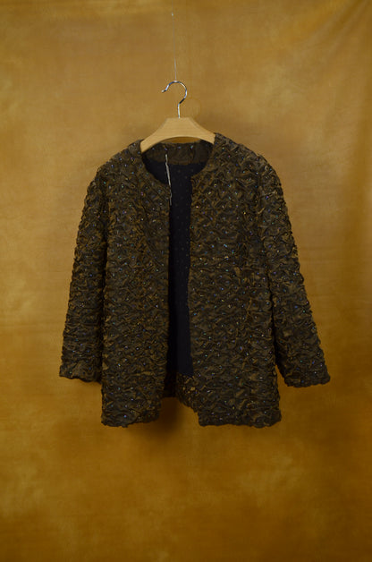 Vintage Brown Embellished Jacket