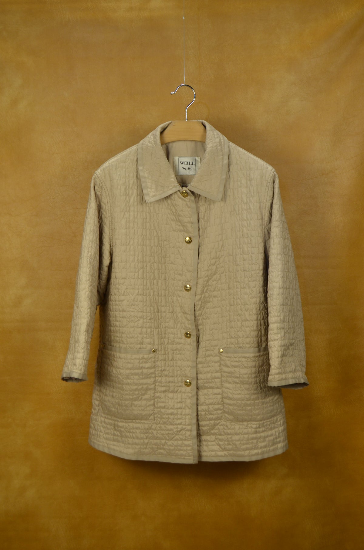 Vintage Weill Beige Quilted Coat