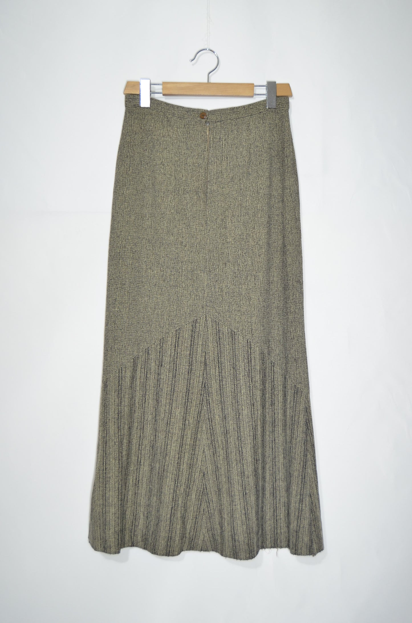 Beige Flared Maxi Skirt