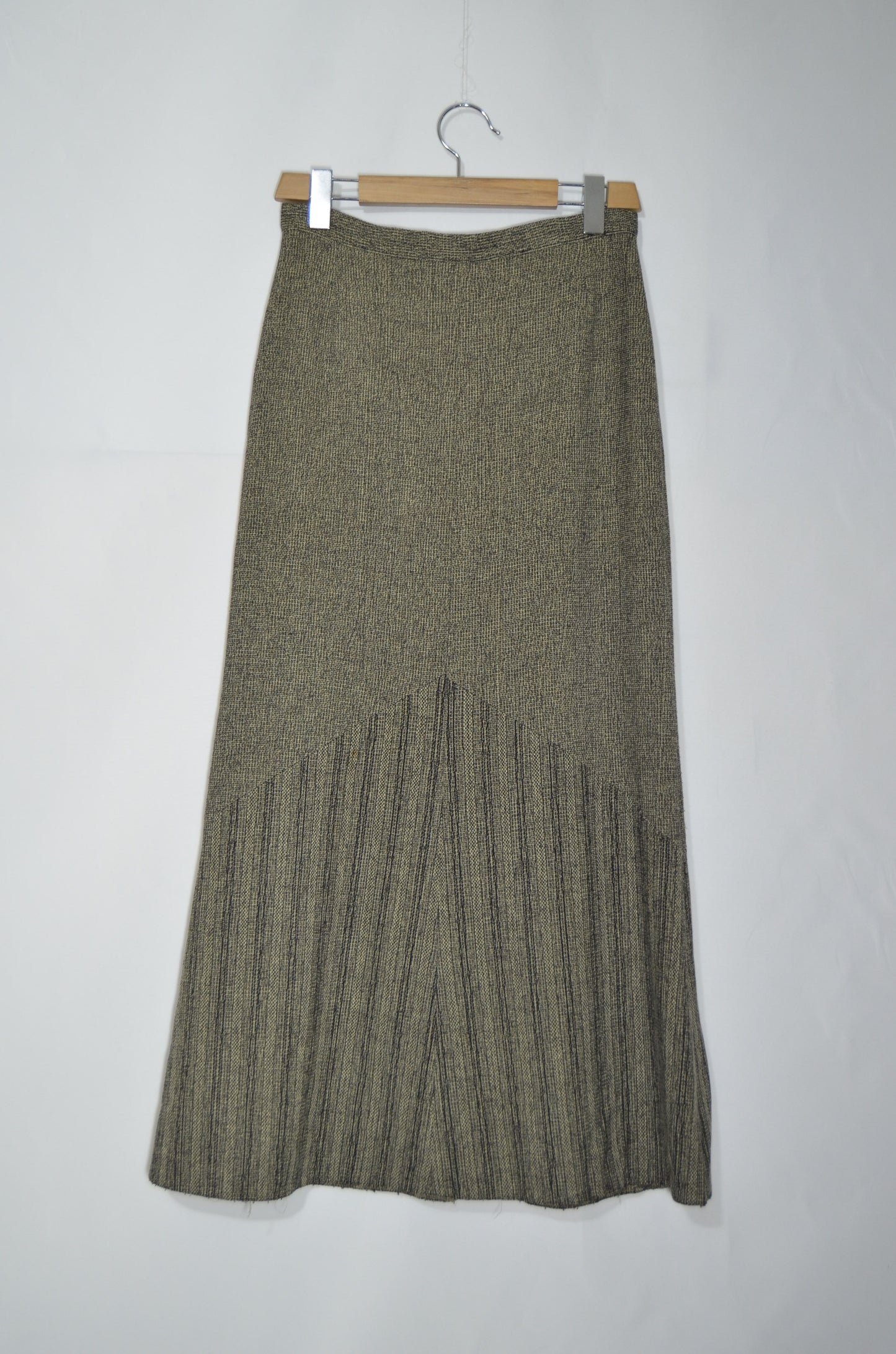 Beige Flared Maxi Skirt