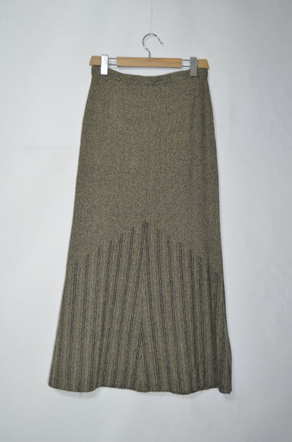 Beige Flared Maxi Skirt