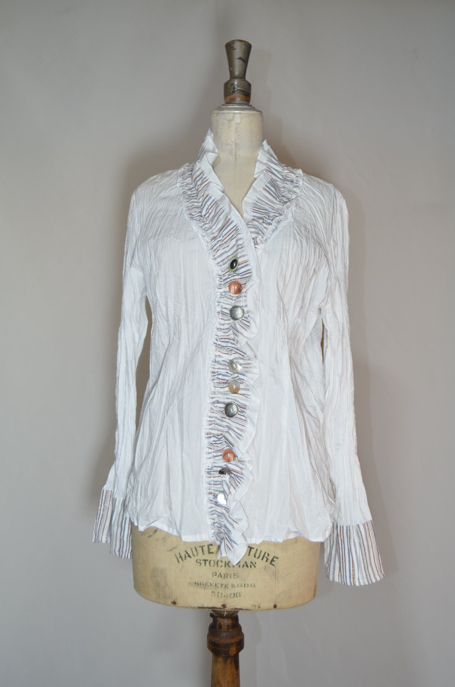 White Ruffled Edgy Shirt