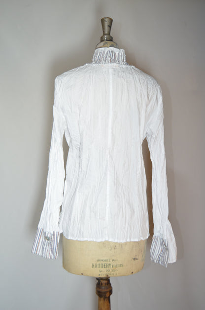 White Ruffled Edgy Shirt