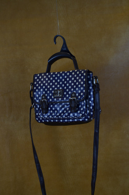 Navy Blue Polka Dot Crossbody Bag