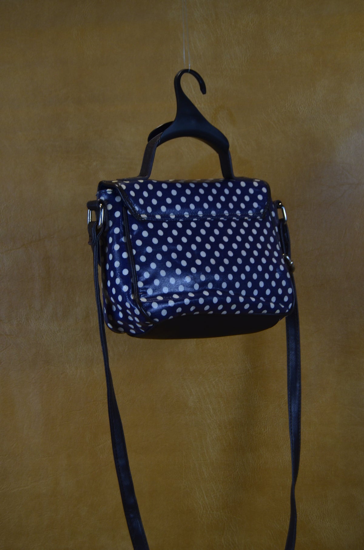 Navy Blue Polka Dot Crossbody Bag