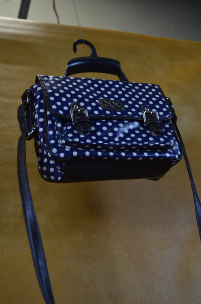 Navy Blue Polka Dot Crossbody Bag