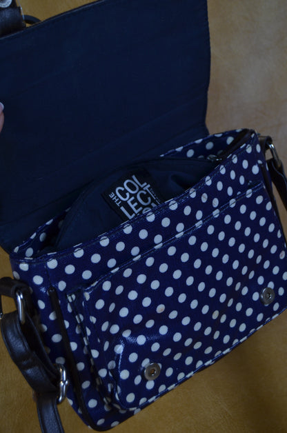 Navy Blue Polka Dot Crossbody Bag
