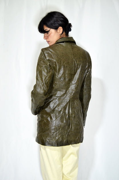 Khaki Vintage Leather Jacket