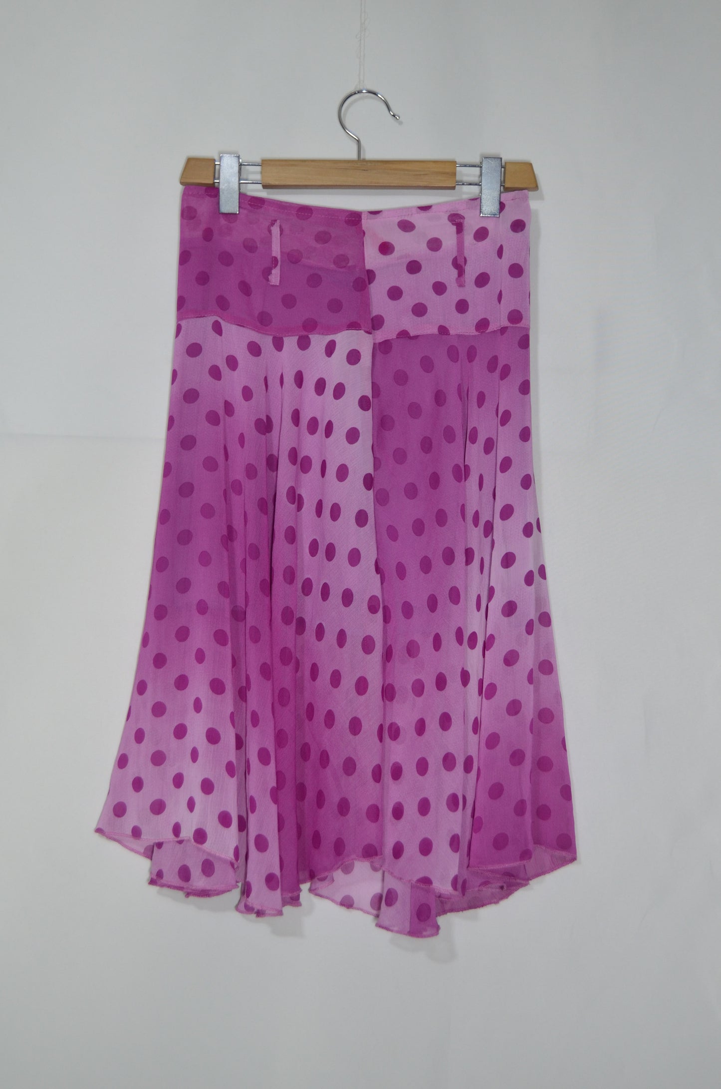 Pink Dotted Midi Skirt