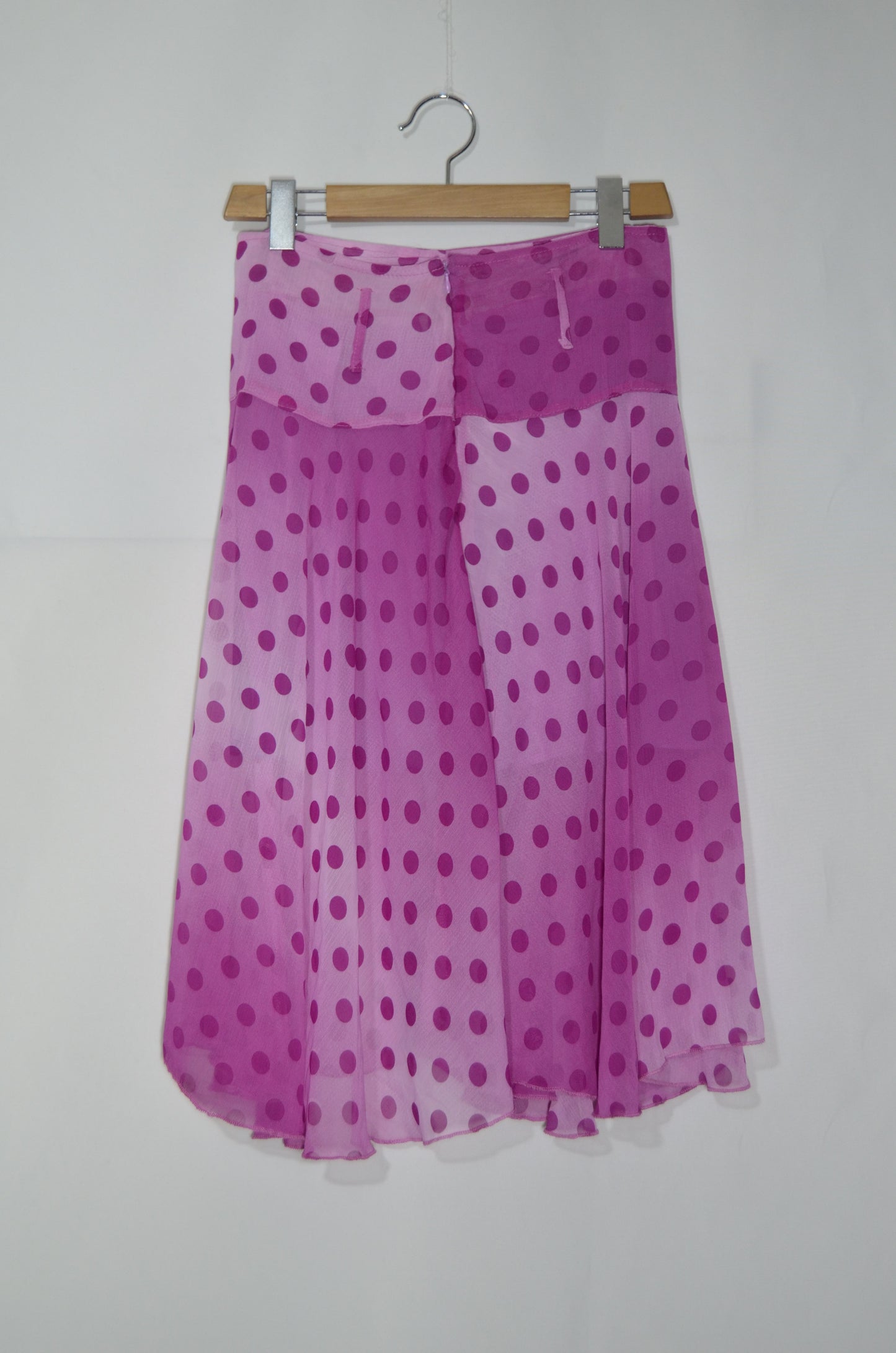 Pink Dotted Midi Skirt